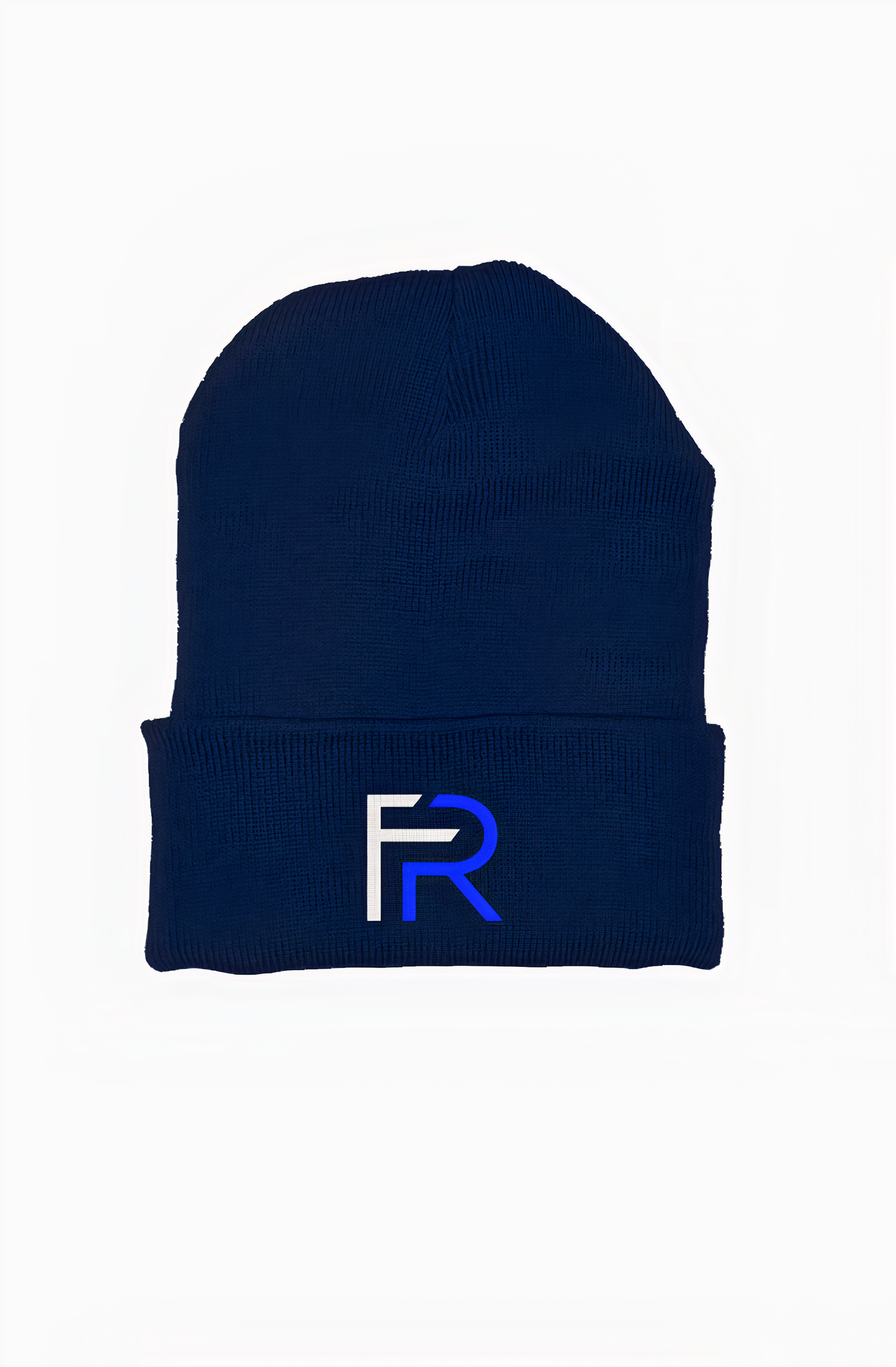 Navy Blue Focus Rich Clothing Beanie with Embroidered FR Symbol Logo