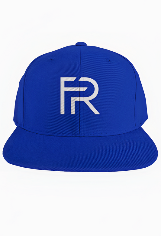 Blue Focus Rich Clothing Snapback Hat with Embroidered FR Symbol Logo